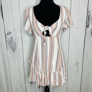 Cotton Candy LA Mini Dress Tie Front Dress Sz S Rayon Lined